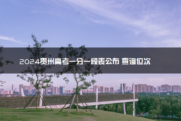 2024贵州高考一分一段表公布 查询位次及排名【完整版】