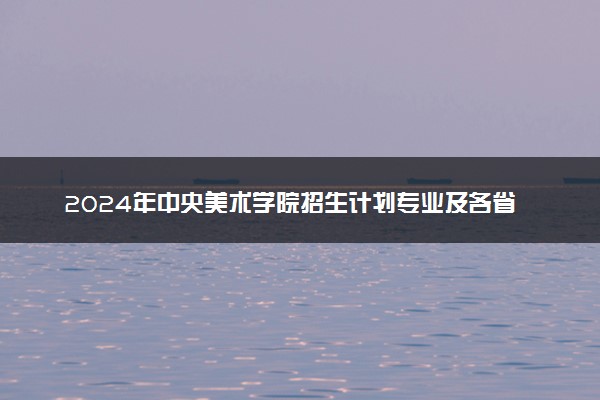 2024年中央美术学院招生计划专业及各省录取分数线位次