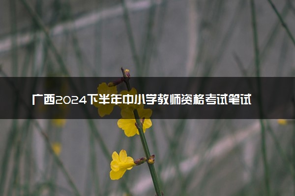 广西2024下半年中小学教师资格考试笔试报名时间 几号报名