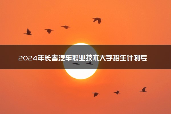 2024年长春汽车职业技术大学招生计划专业及各省录取分数线位次