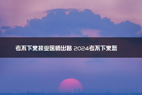 考不下来执业医师出路 2024考不下来怎么办