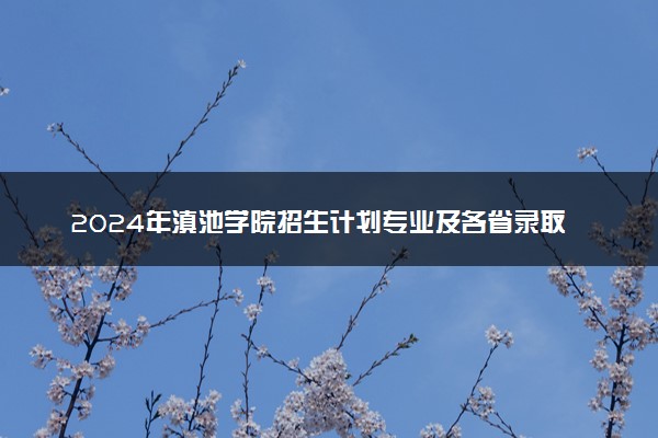 2024年滇池学院招生计划专业及各省录取分数线位次