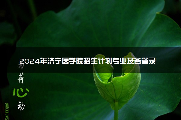 2024年济宁医学院招生计划专业及各省录取分数线位次