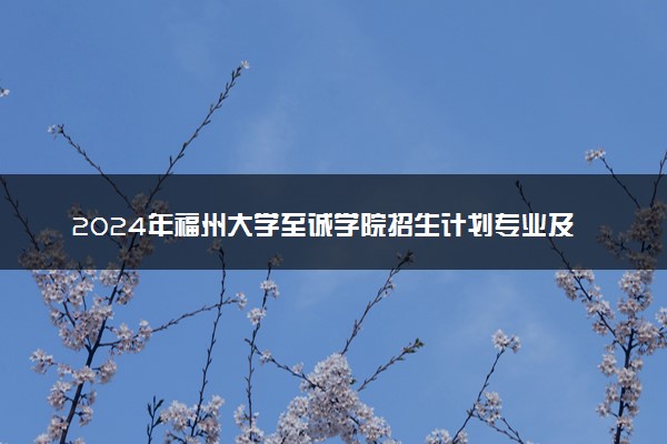 2024年福州大学至诚学院招生计划专业及各省录取分数线位次