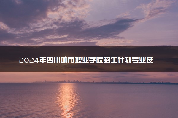 2024年四川城市职业学院招生计划专业及各省录取分数线位次