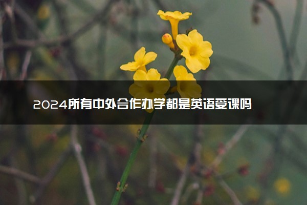 2024所有中外合作办学都是英语受课吗 能跟上吗