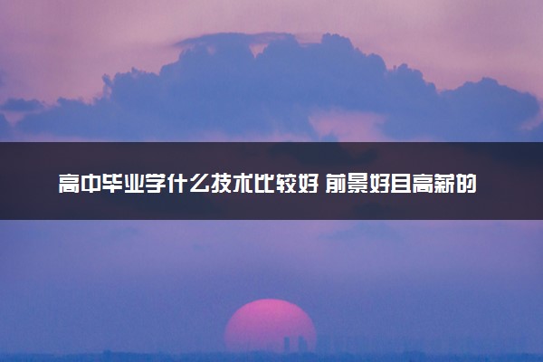 高中毕业学什么技术比较好 前景好且高薪的技术有哪些