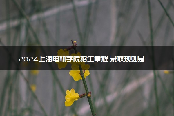 2024上海电机学院招生章程 录取规则是什么
