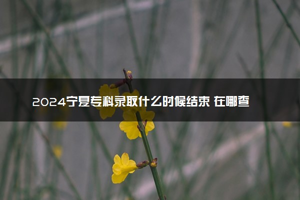 2024宁夏专科录取什么时候结束 在哪查看录取结果