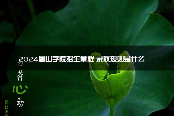 2024唐山学院招生章程 录取规则是什么