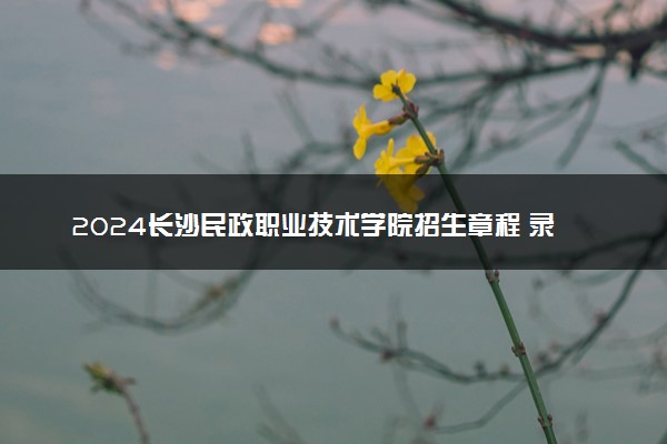 2024长沙民政职业技术学院招生章程 录取规则是什么