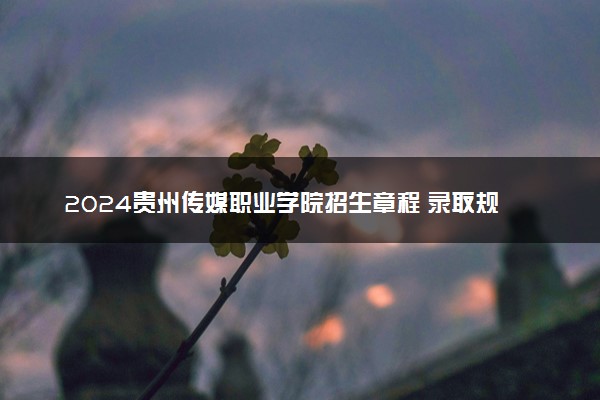 2024贵州传媒职业学院招生章程 录取规则是什么