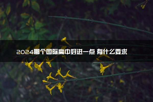 2024哪个国际高中好进一点 有什么要求