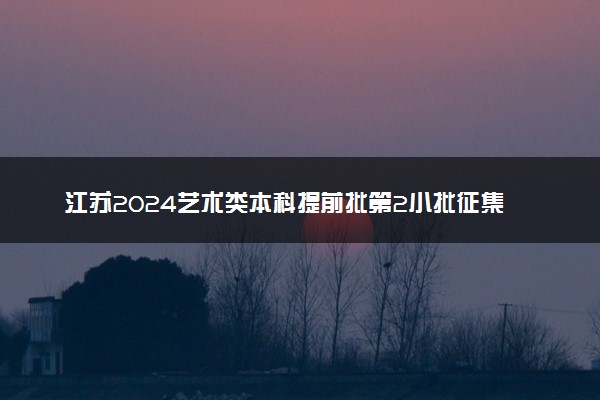 江苏2024艺术类本科提前批第2小批征集志愿计划（书法）