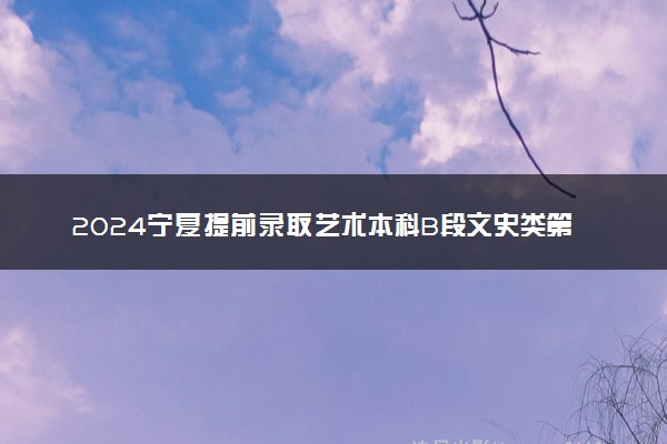 2024宁夏提前录取艺术本科B段文史类第二次征集志愿填报时间