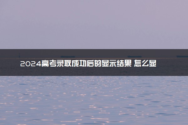 2024高考录取成功后的显示结果 怎么显示的