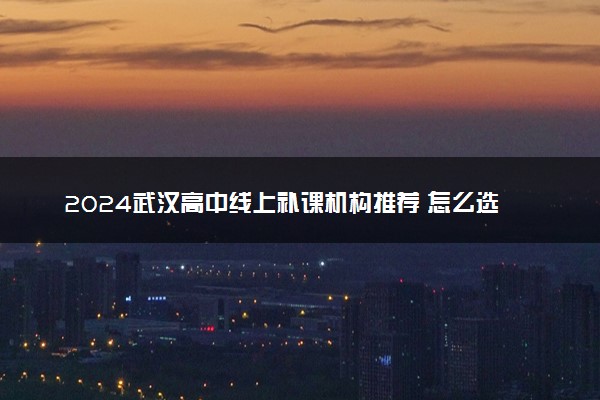 2024武汉高中线上补课机构推荐 怎么选择靠谱的机构