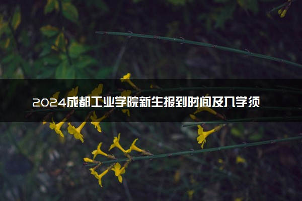 2024成都工业学院新生报到时间及入学须知 哪天开学