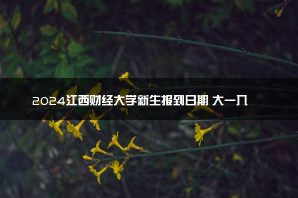 2024江西财经大学新生报到日期 大一入学时间是几号