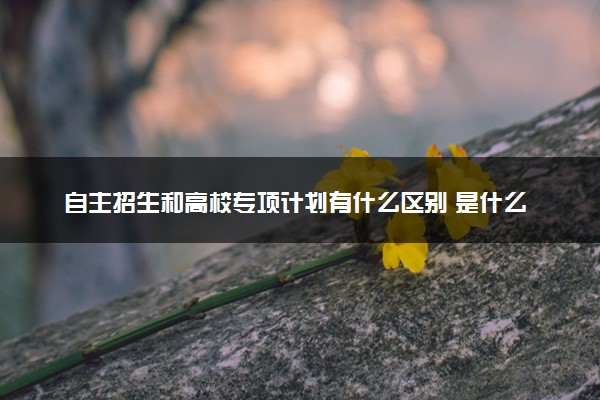 自主招生和高校专项计划有什么区别 是什么意思