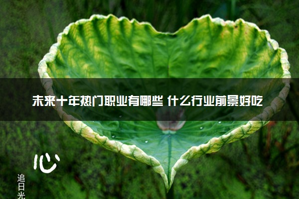 未来十年热门职业有哪些 什么行业前景好吃香