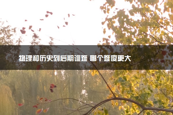 物理和历史到后期谁难 哪个难度更大