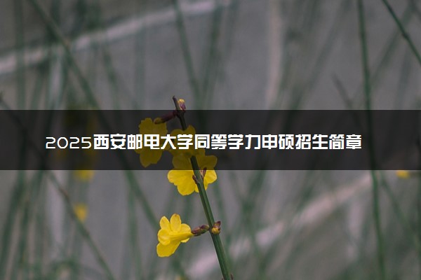 2025西安邮电大学同等学力申硕招生简章（在职研究生）