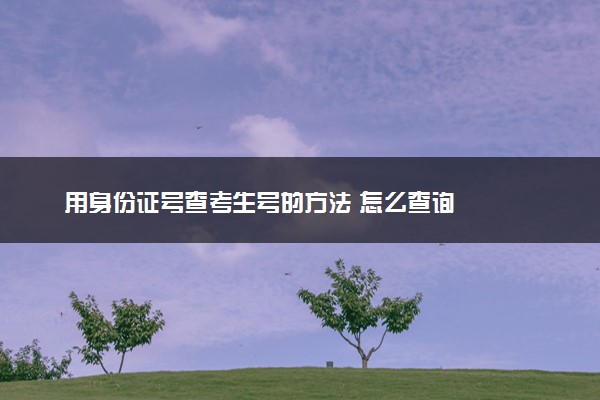 用身份证号查考生号的方法 怎么查询