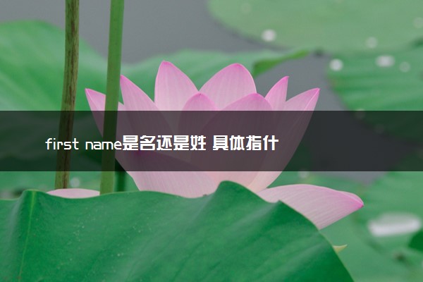 first name是名还是姓 具体指什么