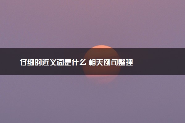 仔细的近义词是什么 相关例句整理