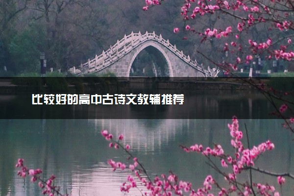 比较好的高中古诗文教辅推荐