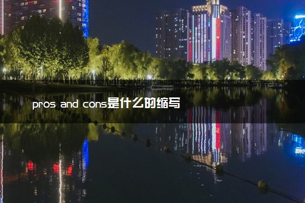 pros and cons是什么的缩写 例句整理