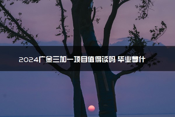2024广金三加一项目值得读吗 毕业拿什么学历