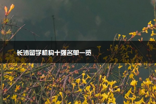 长沙留学机构十强名单一览
