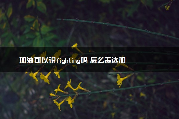 加油可以说fighting吗 怎么表达加油