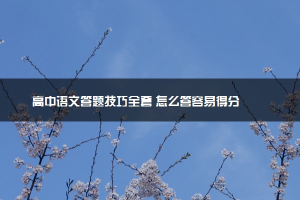 高中语文答题技巧全套 怎么答容易得分