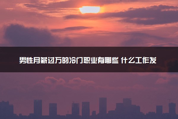 男性月薪过万的冷门职业有哪些 什么工作发展前景好