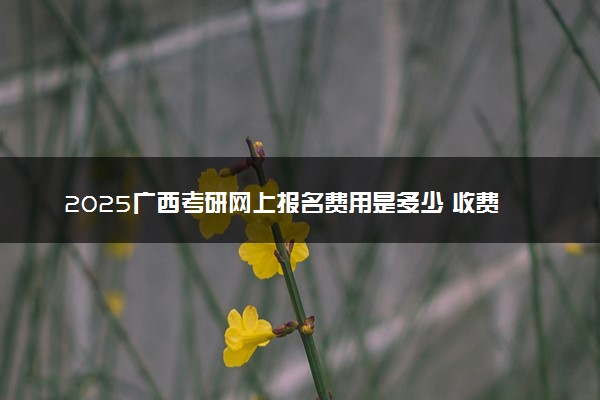 2025广西考研网上报名费用是多少 收费标准是什么