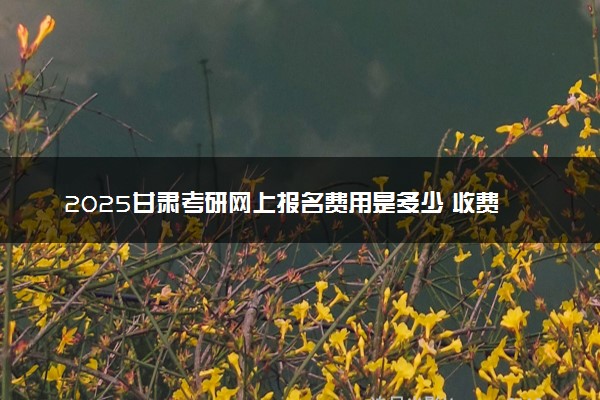 2025甘肃考研网上报名费用是多少 收费标准是什么