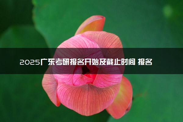 2025广东考研报名开始及截止时间 报名入口在哪里