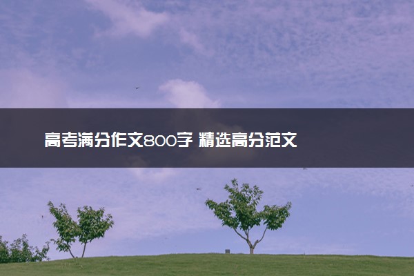 高考满分作文800字 精选高分范文