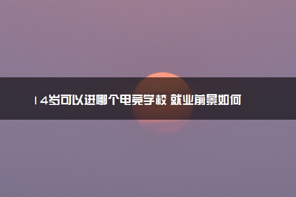 14岁可以进哪个电竞学校 就业前景如何