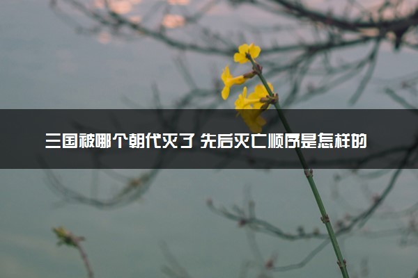 三国被哪个朝代灭了 先后灭亡顺序是怎样的