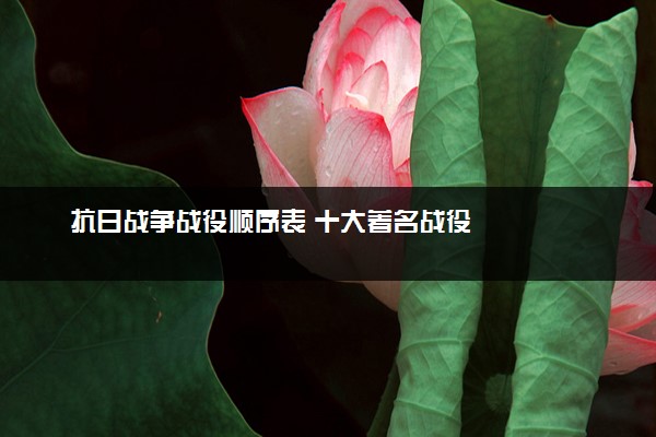 抗日战争战役顺序表 十大著名战役