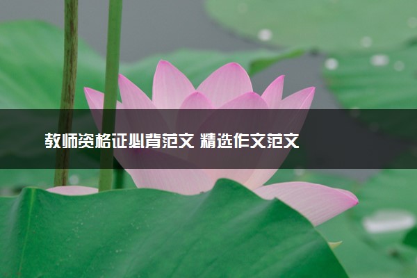 教师资格证必背范文 精选作文范文
