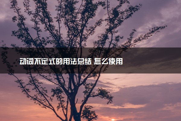 动词不定式的用法总结 怎么使用