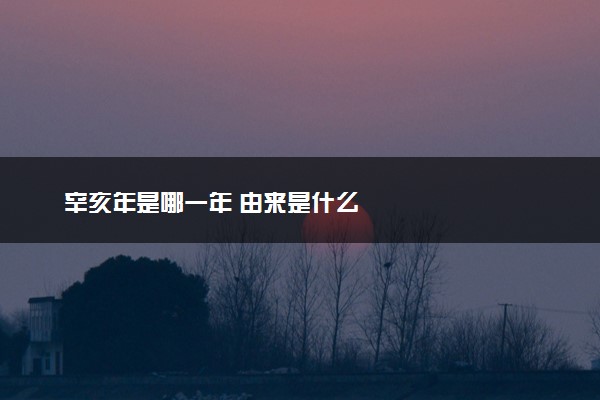 辛亥年是哪一年 由来是什么