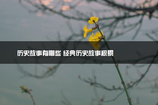 历史故事有哪些 经典历史故事积累