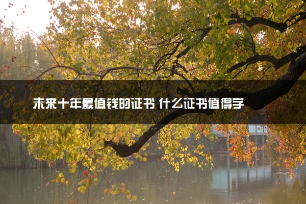 未来十年最值钱的证书 什么证书值得学