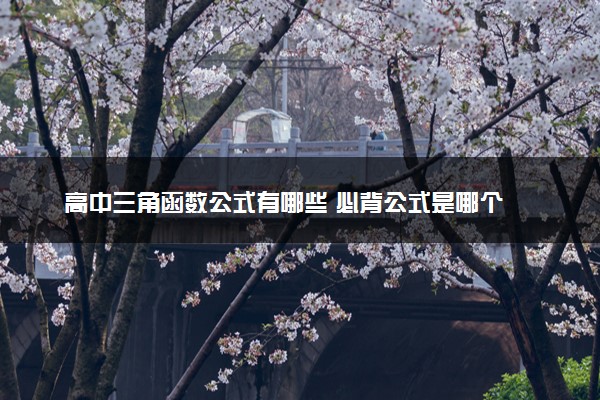 高中三角函数公式有哪些 必背公式是哪个